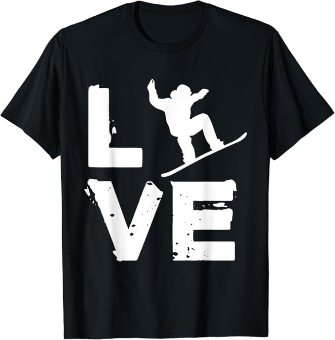 Love Snowboard Youth Freestyle Snowboarding Kids Mountain T